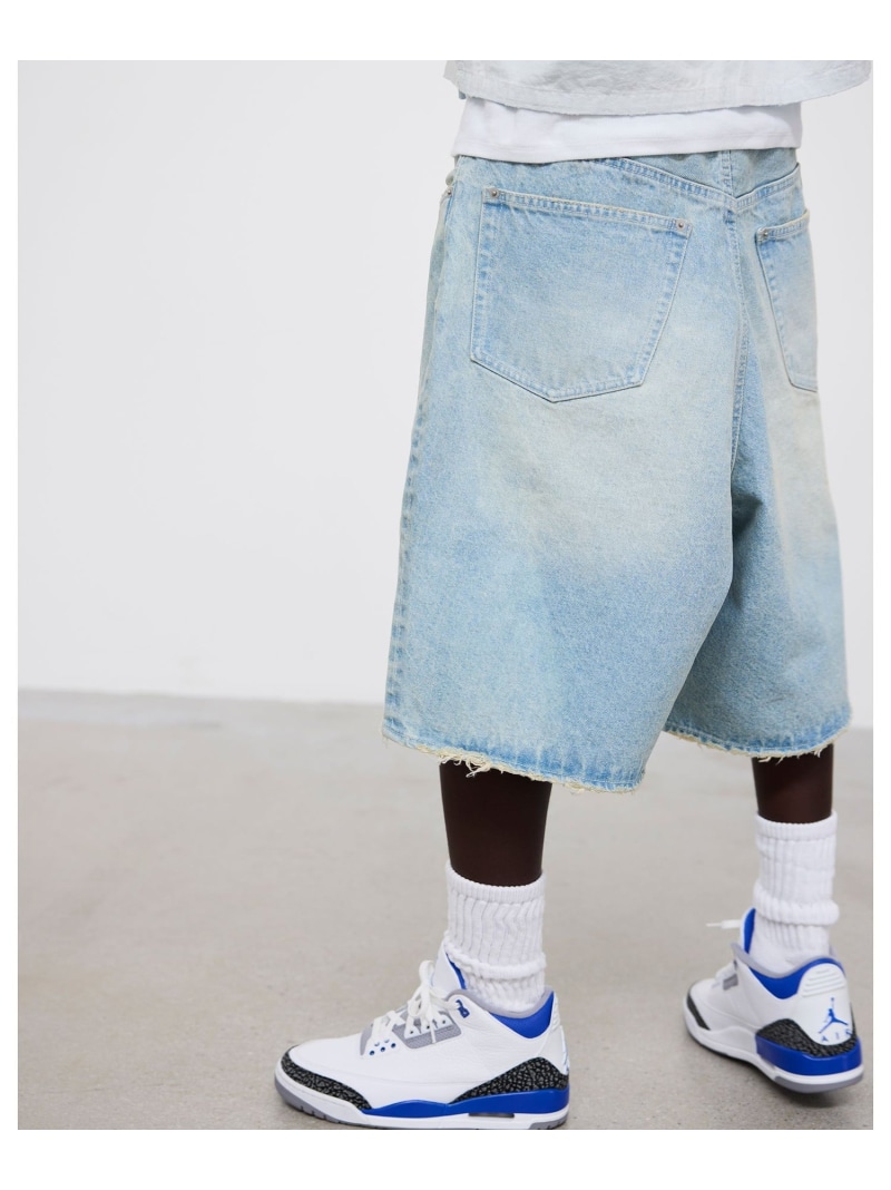 ダメージ デニムショートパンツ【ワイドストレートフィット】 BEAMS ビームス メン パンツ その他のパンツ【送料無料】[ Fashion]