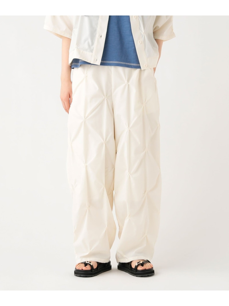 ピン刺繍 コクーンパンツ 26SS ウォッシャブル BEAMS HEART WOMEN ビームス ハート パンツ その他のパンツ カーキグリーン ブラック ホワイト【送料無料】[ Fashion]