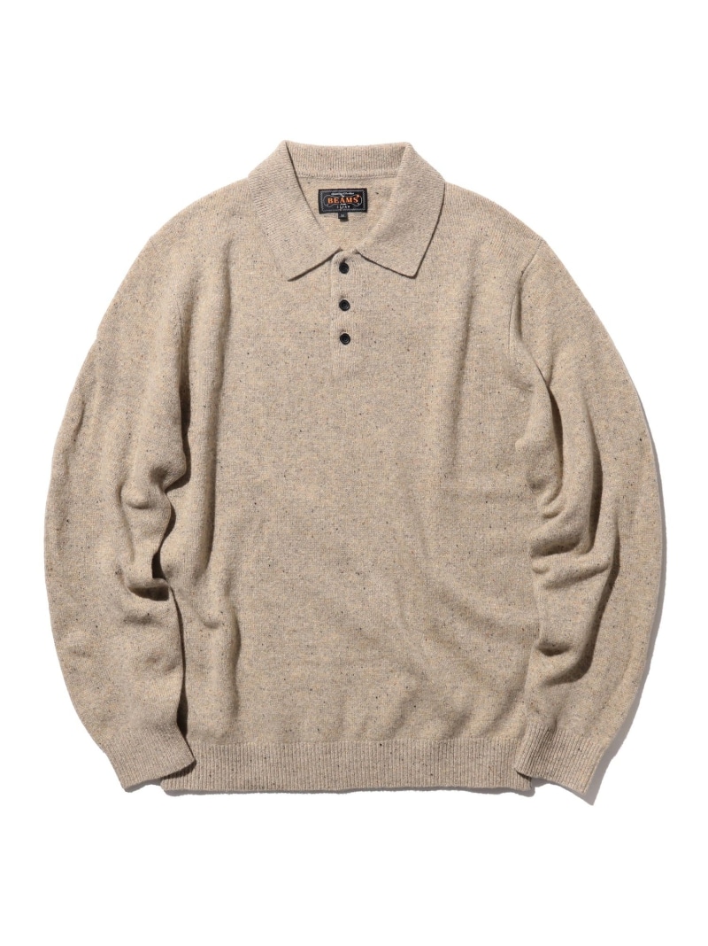 BEAMS PLUS / 9ゲージ ネップ ニットポロシャツ BEAMS PLUS ビームス メン トップス ポロシャツ ブルー グリーン ブラウン ベージュ ネイビー【送料無料】[ Fashion]｜BEAMS／ビームス
