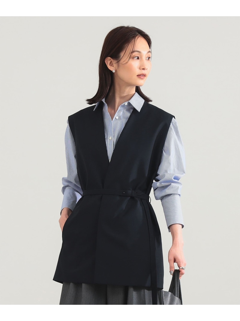 【別注】ATON / 羊毛トロピカル 否色つや ジレ Demi-Luxe BEAMS デミルクス ビームス トップス より良い・ジレ 黒いこと 米国海軍【貨物輸送無料】[ Fashion]