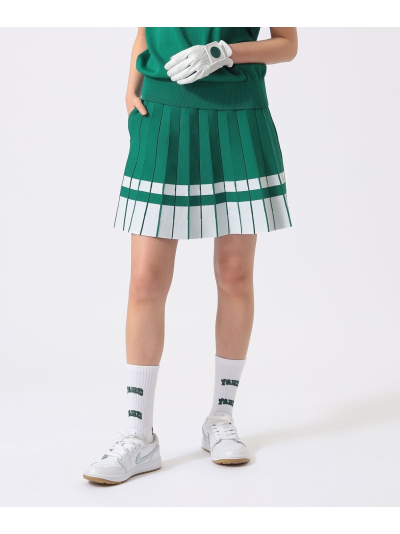 【SALE／30%OFF】ORANGE LABEL / ニット プリーツ風 スカート BEAMS GOLF ORANGE LABEL ビームス ゴルフ スカート その他のスカート グリーン ブラック ホワイト【RBA_E】【送料無料】[ Fashion]｜BEAMS／ビームス