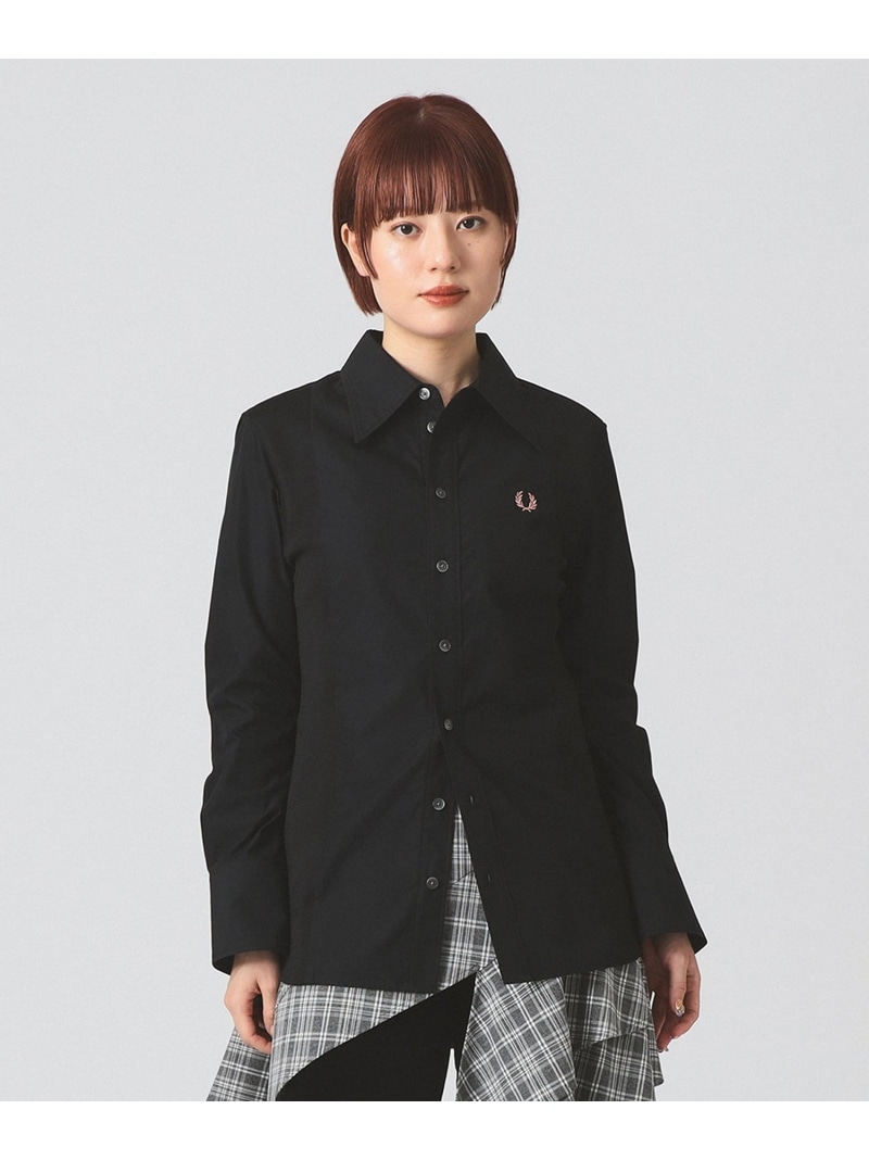 FRED PERRY × Ray BEAMS / 別注 プリーツ シャツ黒