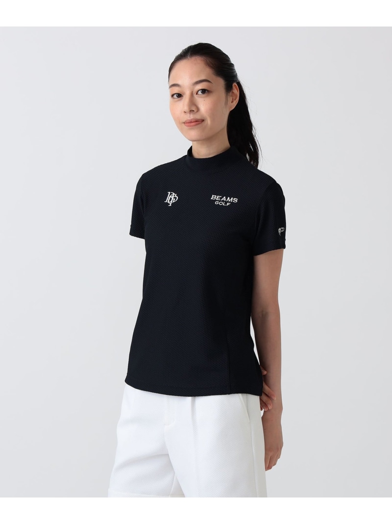 ＜WOMEN＞BEAMS GOLF PURPLE LABEL / スフィダンテ プラスリッチ モックネックシャツ BEAMS GOLF PURPLE LABEL ビームス ゴルフ トップス カットソー・Tシャツ ネイビー【送料無料】[ Fashion]｜BEAMS／ビームス