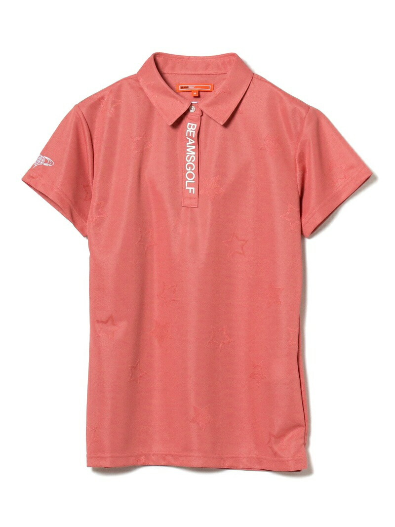 WOMEN BEAMS GOLF ORANGE LABEL スター ジャカード ポロシャツ ビームス ゴルフ スポーツ 水着 スポーツウェア ピンク  ネイビー Rakuten Fashion 最大55%OFFクーポン