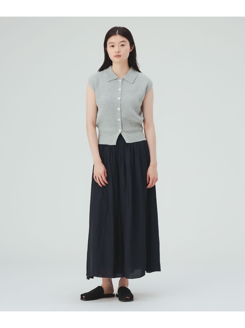 フレンチ捩り ポロ編み物 * ギャザースコート(仕掛ける科目) BEAMS HEART WOMEN ビームス ハート形 衣装・御召しもの 余分の物の衣装・御召しもの 白いこと ベージュ【此れから取っておく】*【貨物輸送無料】[ Fashion]