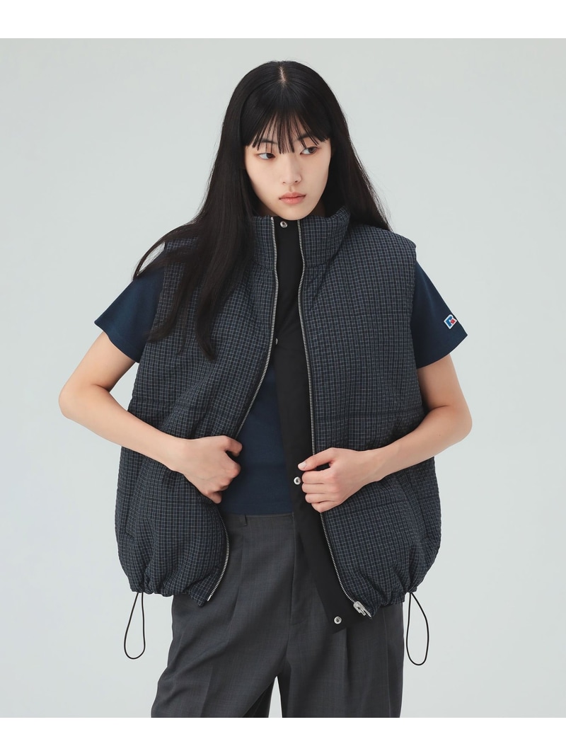 中綿 リヴァーシブル より良い BEAMS HEART WOMEN ビームス ハート型 トップス より良い・ジレ 黒いこと【先んずる取っておく】*【貨物輸送無料】[ Fashion]