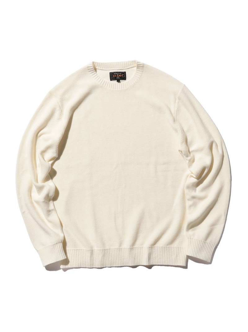 BEAMS PLUS パッチワーク ハンドニット クルーネック BEAMS MEN