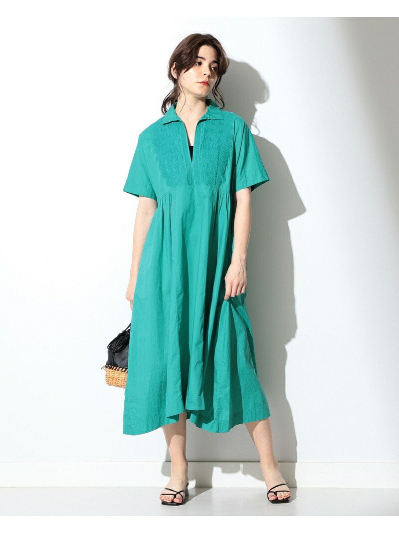人気満点 Ne Quittez Pas ポプリン エンボス ワンピース Demi Luxe Beams デミルクス ビームス ワンピース シャツ ワンピース グリーン ネイビー 送料無料 Rakuten Fashion 訳ありセール格安 Fiker Org