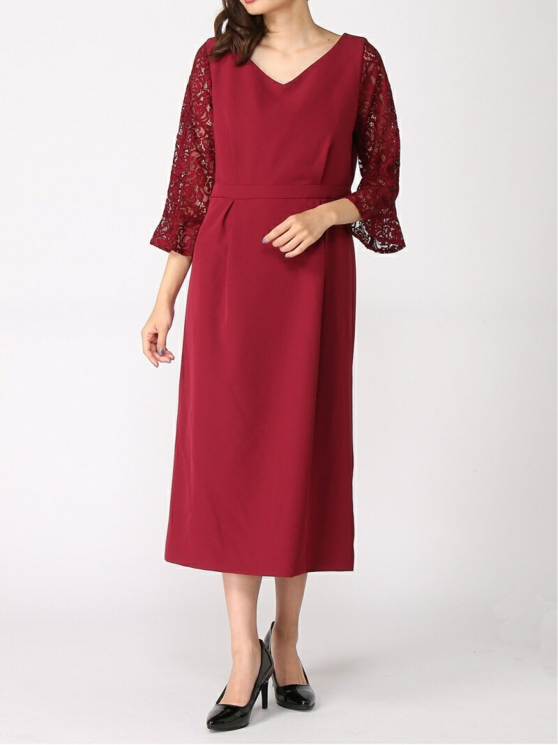 数量限定 特売 楽天市場 Sale 35 Off Ray Beams レーススリーブ Vネック ロング ワンピース レイビームス ビームス Beams レディース ドレス 結婚式 Ray Beams ビームス ウイメン ワンピース ロングワンピース マキシワンピース レッド ネイビー Rba E 送料