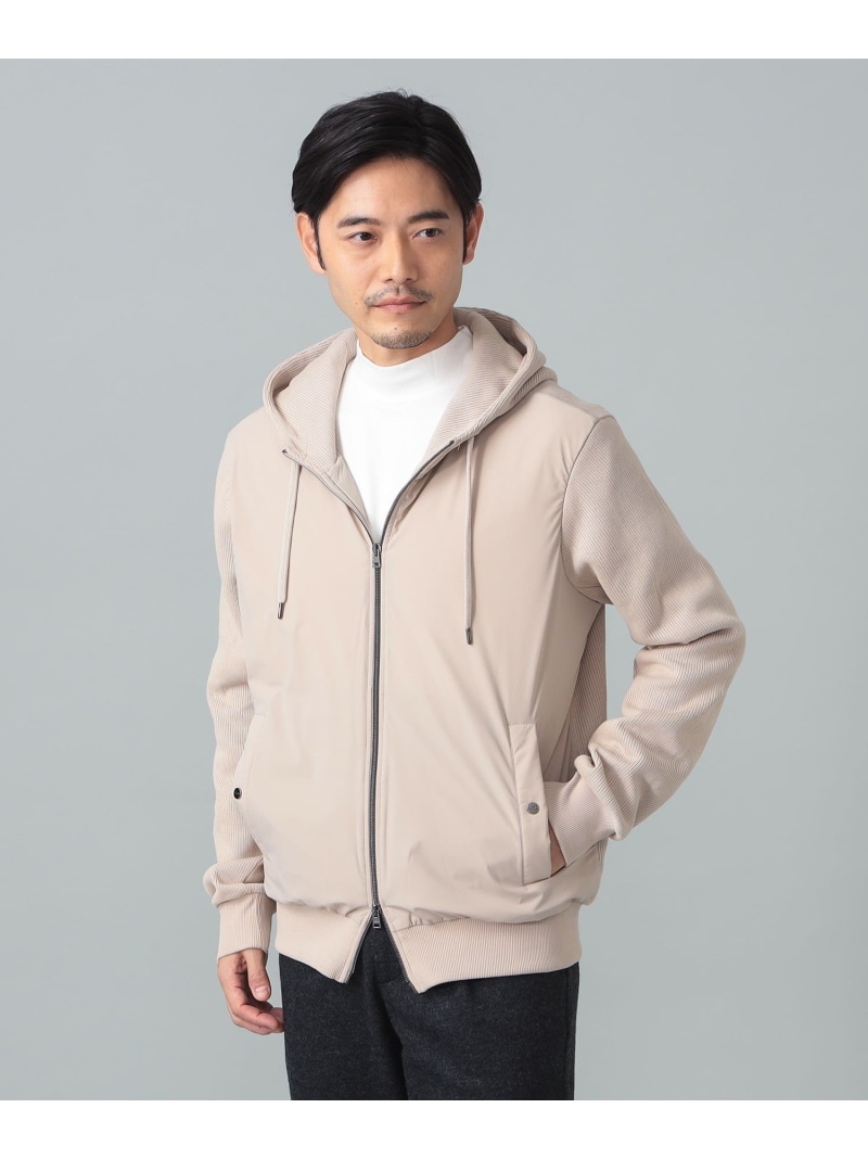 HERNO / フーデッド ジップアップ ブルゾン BEAMS F ビームス メン ジャケット・アウター ブルゾン・ジャンパー ベージュ ネイビー【送料無料】[ Fashion]｜BEAMS／ビームス