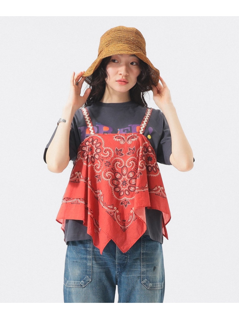 バンダナ プリント キャミ BEAMS BOY ビームス ウイメン トップス シャツ・ブラウス レッド ネイビー【送料無料】[ Fashion]
