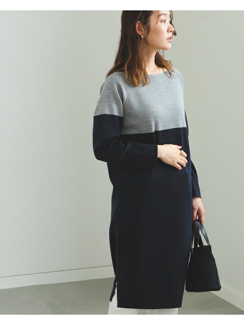 Beams Heart 配色 ニットワンピース Beams Heart ビームス ハート ワンピース ニットワンピース ベージュ グレー 送料無料 Rakuten Fashion Maf Gov Ws