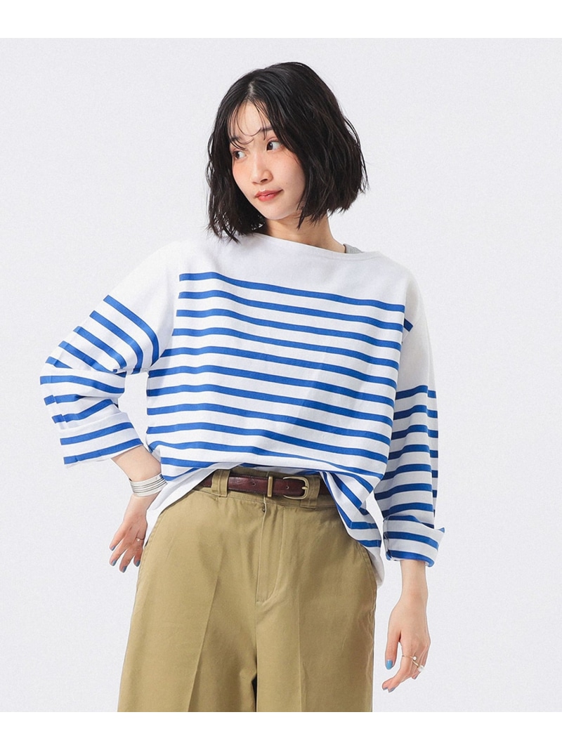 BEAMS BOY / ナバルボーダー ビッグ 小船のど首 カットソー ＜オール時期/着回し＞ BEAMS BOY ビームス ウイメン トップス カットソー・ティーシャツ 米国海軍 白いこと【貨物輸送無料】[ Fashion]