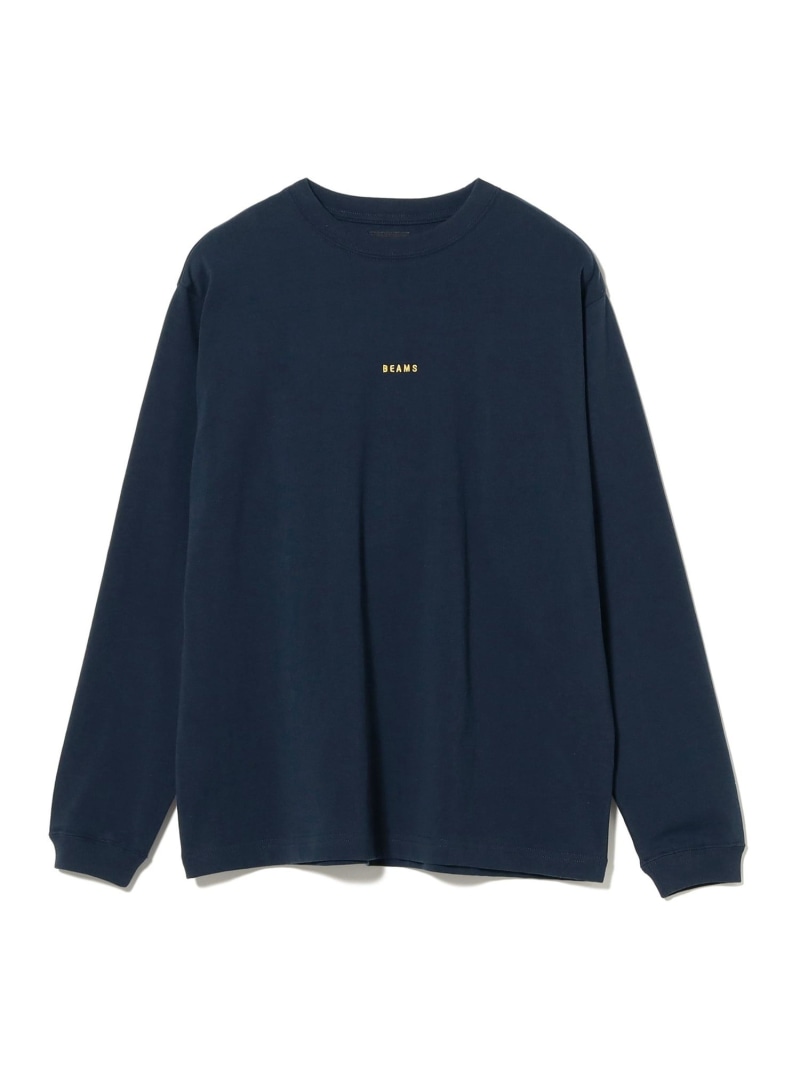 BEAMS｜第一義的相応う ミニロゴタイプ 労働者の一団のど首 ティーシャツ｜メンズ トップス ティーシャツ カットソー｜半袖｜綿織物100％ 天竺原料品｜ミニロゴタイプ刺しゅう W編み目 型崩れしにくい｜第一義的相応う｜春夏 BEAMS ビームス メン トップス カットソー【貨物輸送無料】[ Fashion]