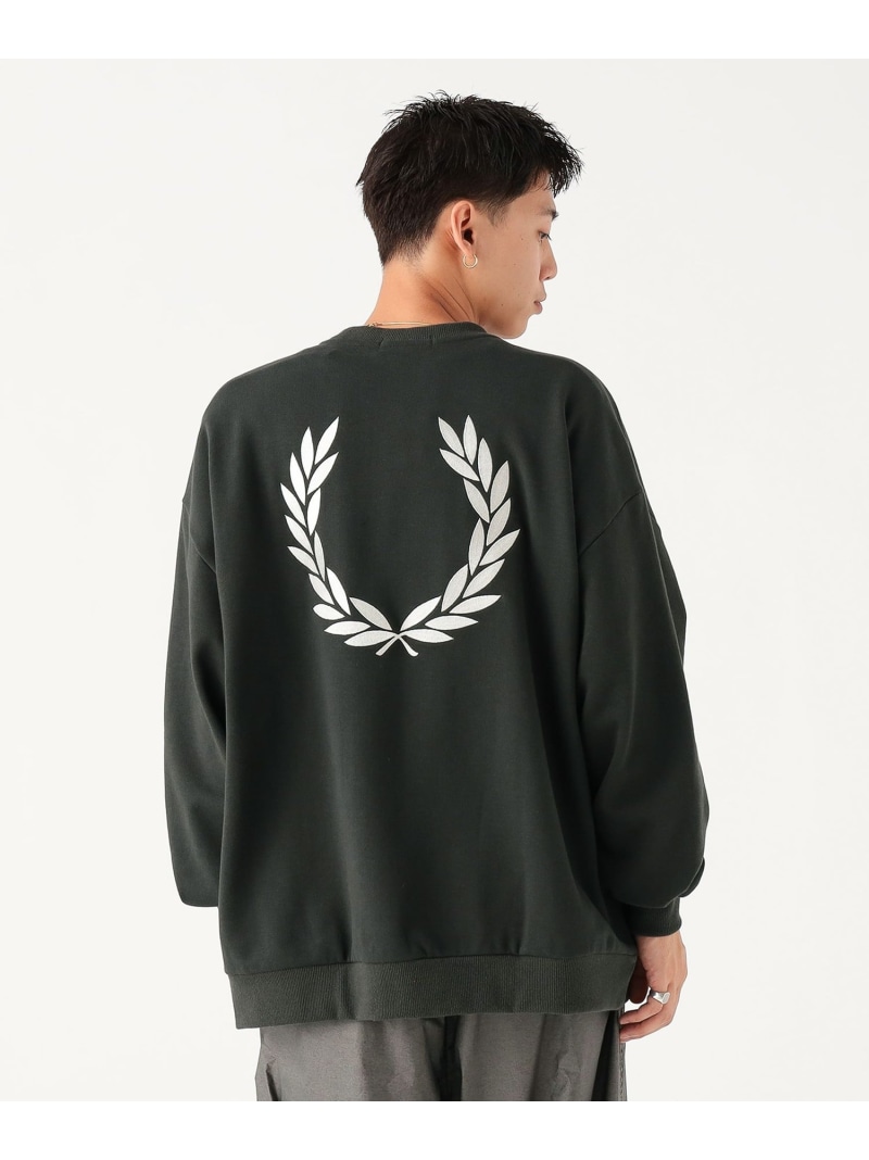 FRED PERRY / エンブロイダリー クルーネック スウェット BEAMS ビームス メン トップス スウェット・トレーナー ブラック グリーン【送料無料】[ Fashion]