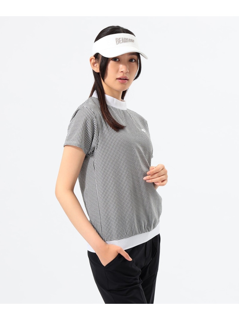 ＜WOMEN＞ORANGE LABEL / 一点エア湖(R)モックネックシャツ BEAMS GOLF ORANGE LABEL ビームス ゴルフ トップス カットソー・ティーシャツ オレンジ色 米国海軍 緑であること【貨物輸送無料】[ Fashion]