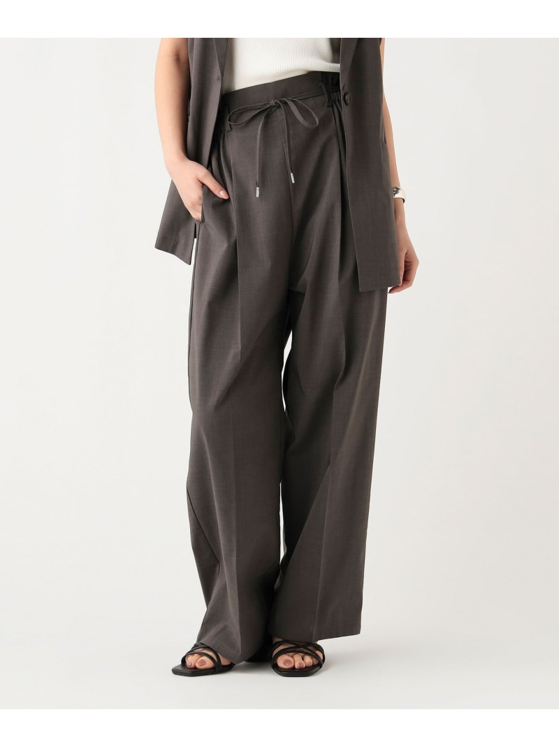 ヘザー ドライ タックパンツ BEAMS HEART WOMEN ビームス ハート パンツ その他のパンツ グレー ベージュ【先行予約】*【送料無料】[ Fashion]
