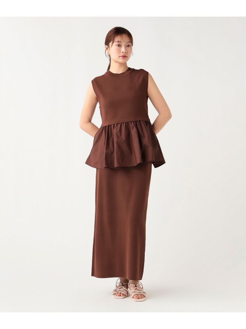 異原材料 ペプラム編み物 衣装(仕掛ける科目) 26SS BEAMS HEART WOMEN ビームス ハート形 衣装・御召しもの 余分の物の衣装・御召しもの 米国海軍 赤銅色【貨物輸送無料】[ Fashion]