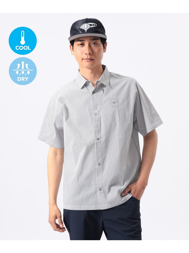 ORANGE LABEL / クールマックス(R)蹴球 スターロゴシャツ(吸水速乾) 父の日 差し上げ物 差し上げ物 BEAMS GOLF ORANGE LABEL ビームス ゴルフ トップス スポーツシャツ 米国海軍 緑であること 薄墨色【貨物輸送無料】[ Fashion]