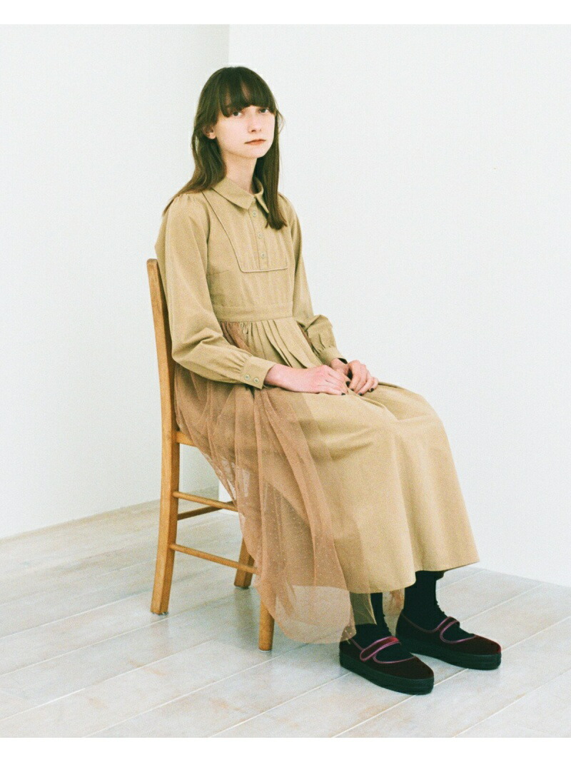 ワンピース カロリナ Carolina Black カロリナ レディース ベージュ Glaser Black Glaser Carolina Carolina グレイサー ドットチュールワンピース Glaser カロリナ グレイサー ワンピース シャツワンピース ベージュ グリーン 送料無料 Rakuten Fashion