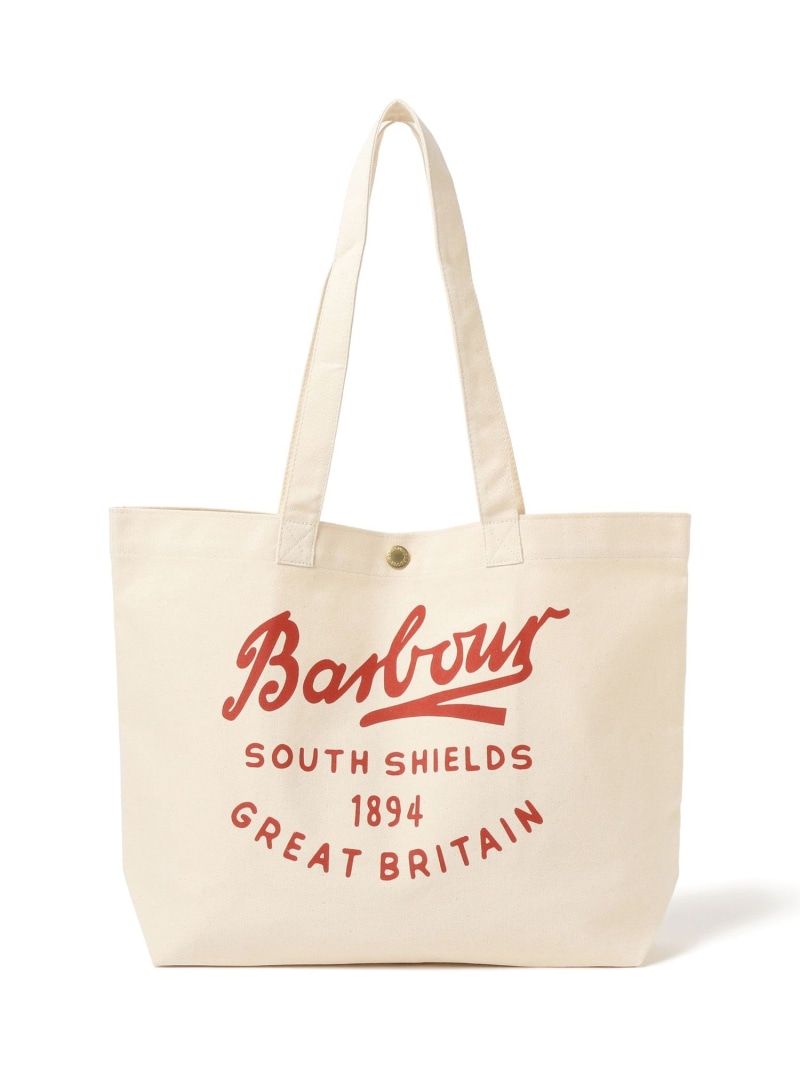 Barbour / Script ロゴ トートバッグ BEAMS F ビームス メン バッグ トートバッグ レッド【送料無料】[ Fashion]