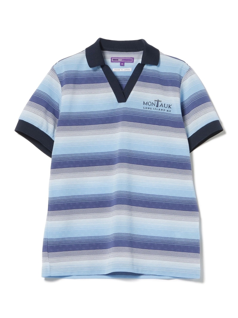 PURPLE LABEL / MONTAUK スキッパー ポロシャツ BEAMS GOLF PURPLE LABEL ビームス ゴルフ トップス スウェット・トレーナー ピンク ブルー【送料無料】[ Fashion]