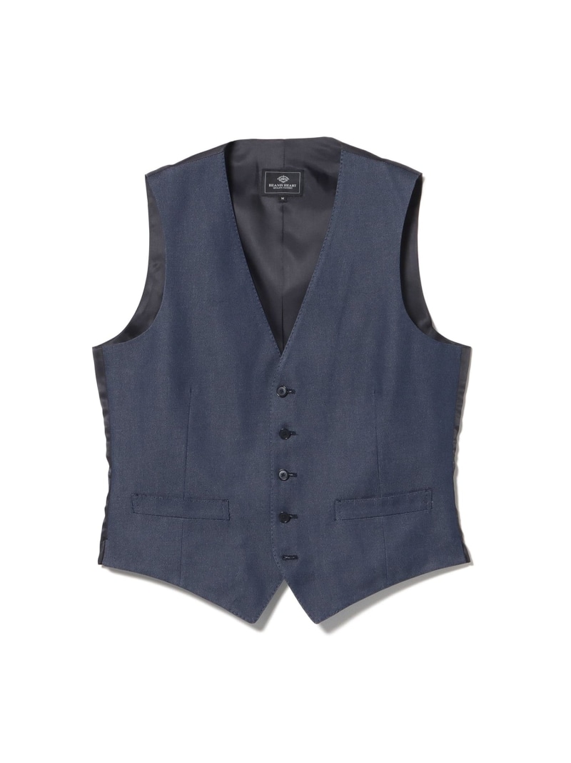 ストレッチデニム ドレスジレ BEAMS HEART MEN ビームス ハート トップス ベスト・ジレ ネイビー ブルー【送料無料】[ Fashion]