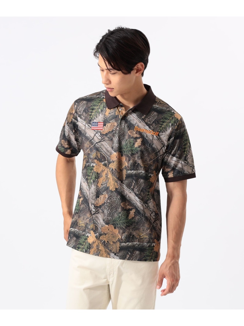 ORANGE LABEL / 星条旗 刺繍 ポロシャツ(吸水速乾・UVカット) BEAMS GOLF ORANGE LABEL ビームス ゴルフ トップス ポロシャツ ブラック【送料無料】[ Fashion]｜BEAMS／ビームス