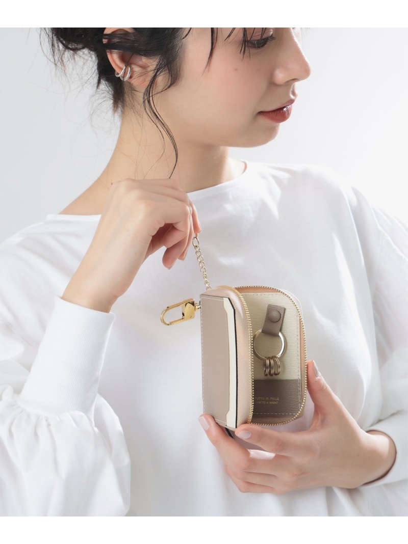 L'arcobaleno / スマート Wキーケース Demi-Luxe BEAMS デミルクス ビームス 財布・ポーチ・ケース 財布 ベージュ ピンク ホワイト【送料無料】[ Fashion]