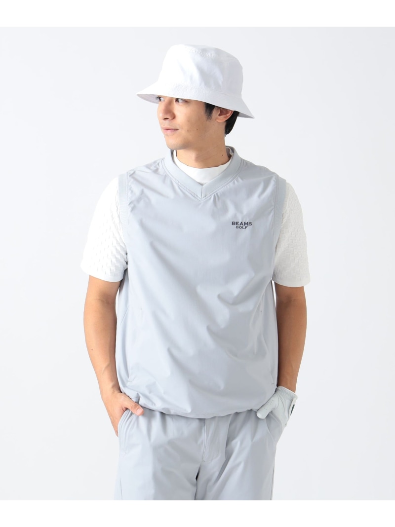 PURPLE LABEL / ストレッチナイロン レイヤーベスト BEAMS GOLF PURPLE LABEL ビームス ゴルフ トップス ベスト・ジレ ネイビー シルバー【送料無料】[ Fashion]