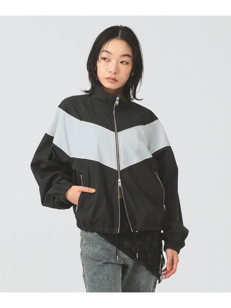 カラー ブロック トラック ジャケット Ray BEAMS ビームス ウイメン ジャケット・アウター ブルゾン・ジャンパー ホワイト ブラック【送料無料】[ Fashion] 15,048円