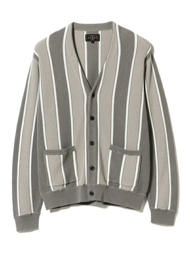 堅実な究極の ストライプ Plus Beams カーディガン Fashion ベージュ 送料無料 Rakuten 長袖ニット ニット メン ビームス Men Beams Cd7570 Golfgruppe Com