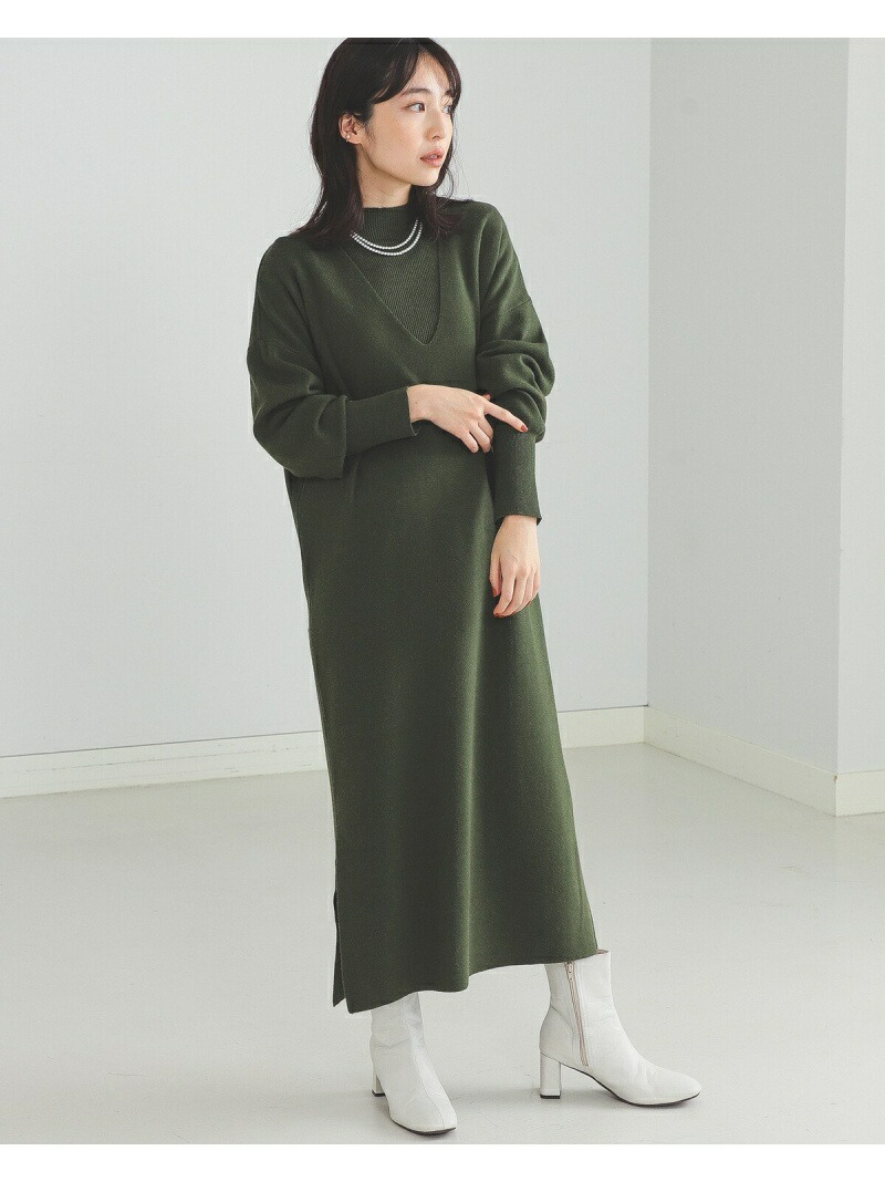 Beams Heart ハイネックプルオーバー ワンピース 2pセット Beams Heart ビームス ハート ワンピース 長袖ワンピース カーキ ブラウン ネイビー 送料無料 Rakuten Fashion Aliancapeloimpacto Org Br
