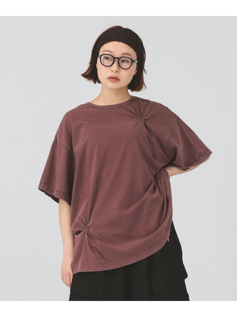 フロスト 加工 タック ビッグ Tシャツ Ray BEAMS ビームス ウイメン トップス カットソー・Tシャツ グレー【送料無料】[ Fashion]