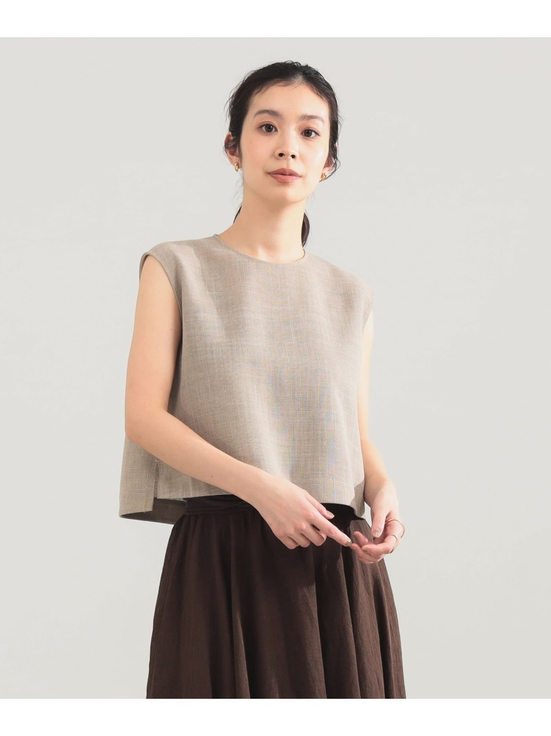 AK+1 / クロップド ブラウス Demi-Luxe BEAMS デミルクス ビームス トップス シャツ・ブラウス ブラック ベージュ【送料無料】[ Fashion]