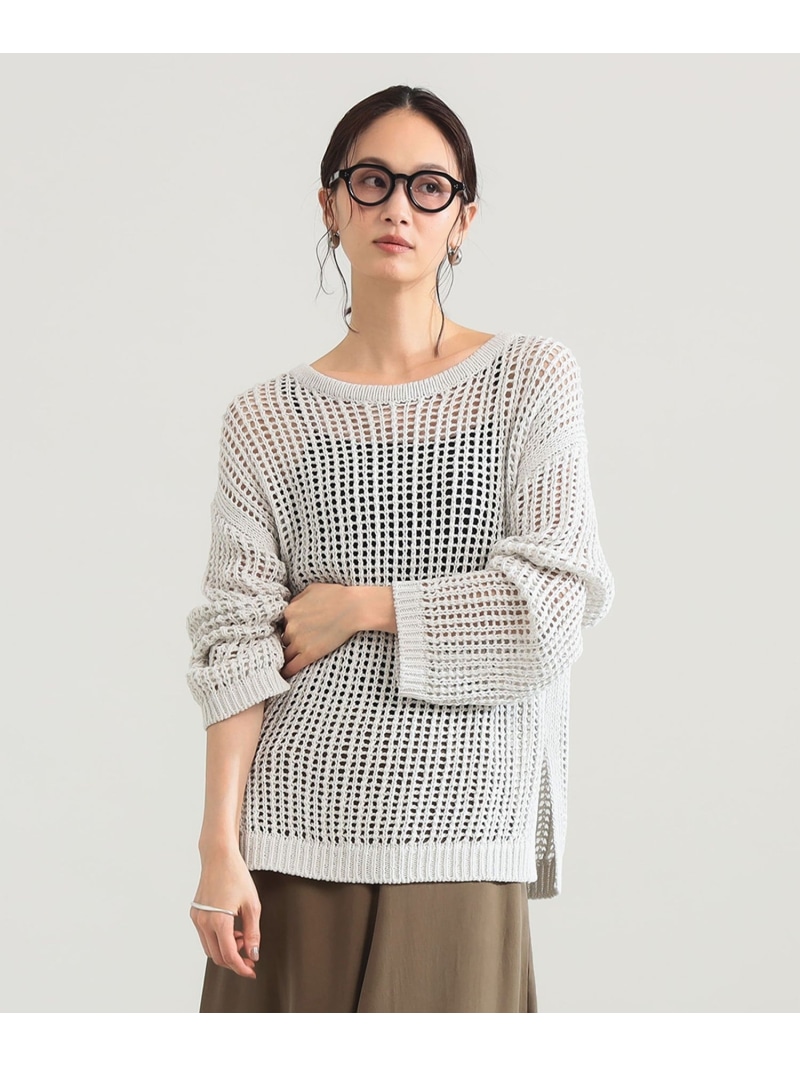 3ゲージ コットン メッシュ プルオーバー Demi-Luxe BEAMS デミルクス ビームス トップス ニット ブラウン【送料無料】[ Fashion]