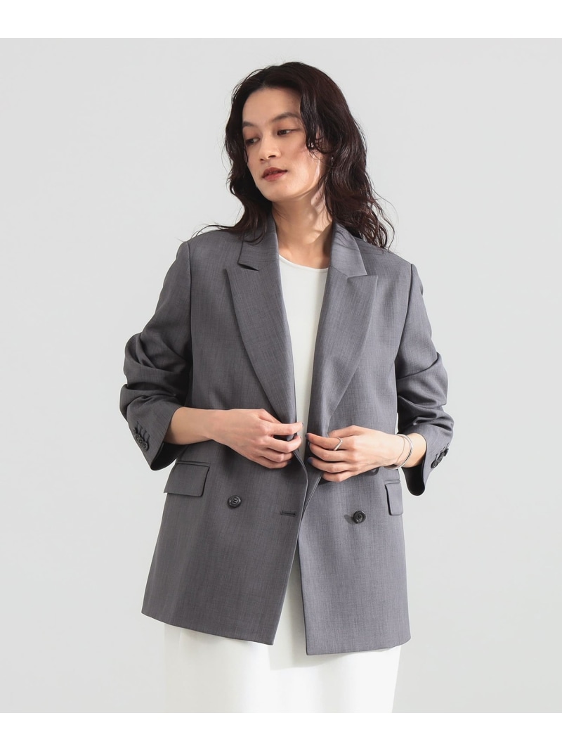 ダブルブレスト ジャケット Demi-Luxe BEAMS デミルクス ビームス ジャケット・アウター その他のジャケット・アウター グレー ネイビー【送料無料】[ Fashion]