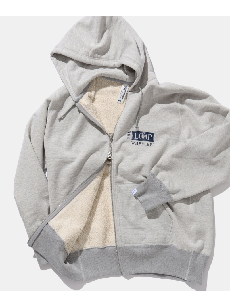 LOOPWHEELER / 別注 MegaWeight Zip Hoody Print BEAMS PLUS ビームス メン トップス パーカー・フーディー グレー【送料無料】[ Fashion]