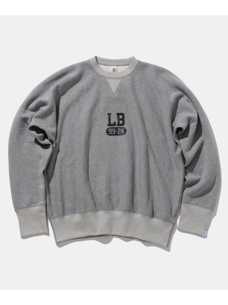 LOOPWHEELER / 100年起毛 Sweat Crew Neck Print BEAMS PLUS ビームス メン トップス スウェット・トレーナー グレー ネイビー【送料無料】[ Fashion]