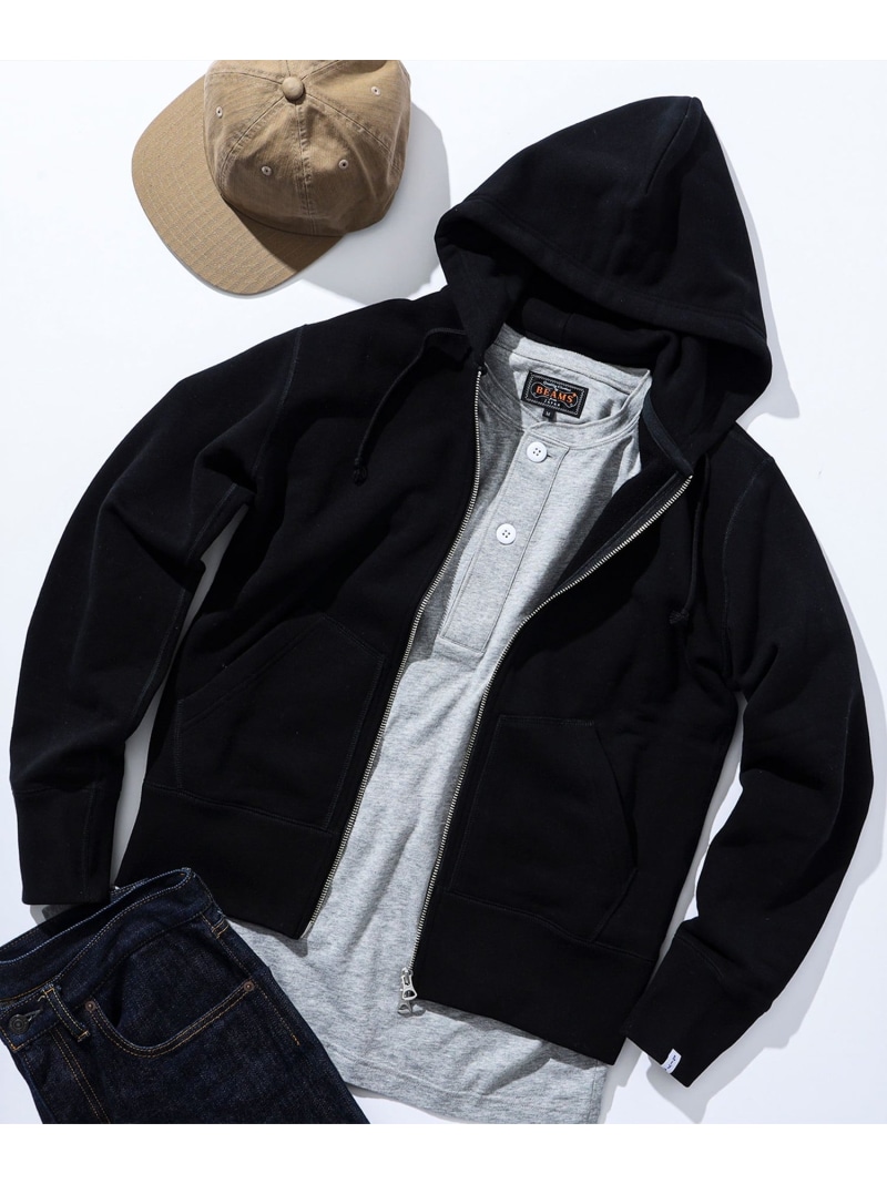 BEAMS F【別注】three dots / スウェット フードパーカ BEAMS F（ビームスF）【別注】three dots / スウェット フード