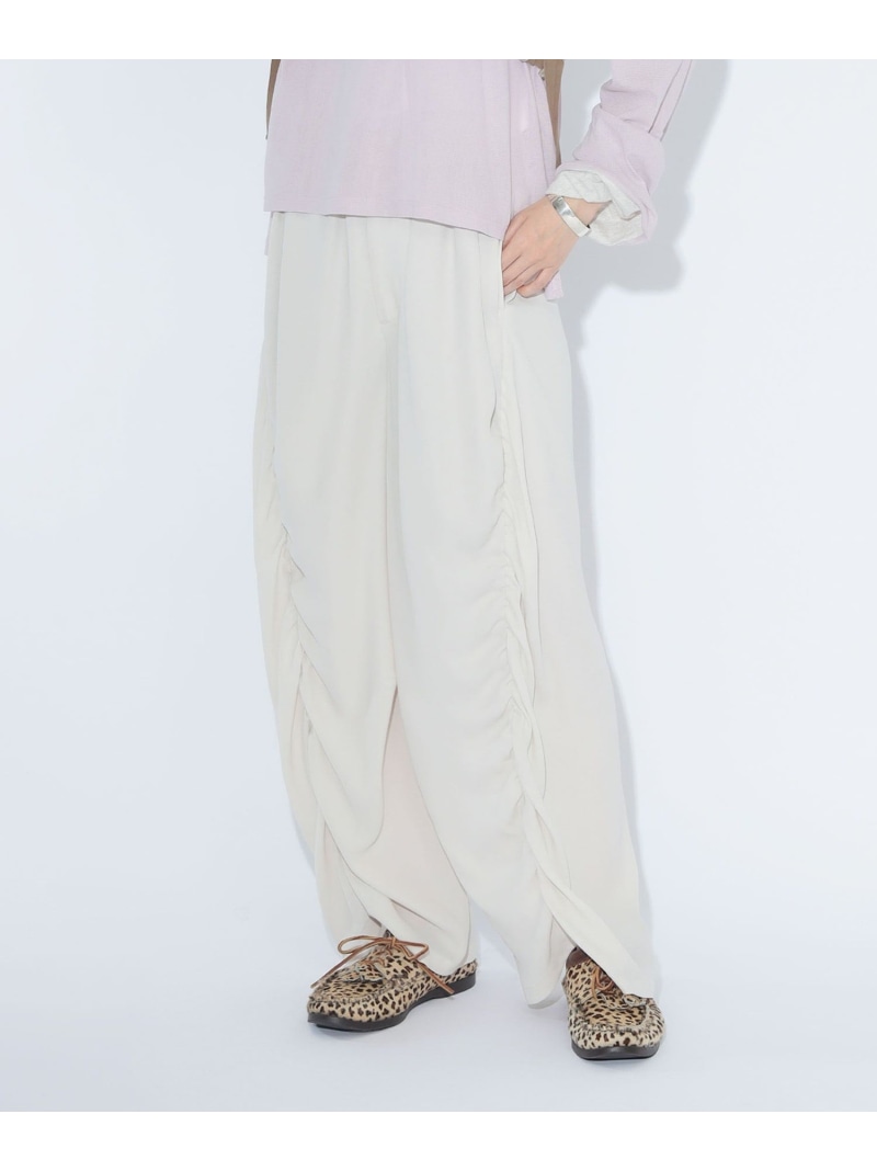 maturely / リサイクル アムンゼン シャーリング アンド スリット パンツ BEAMS BOY ビームス ウイメン パンツ その他のパンツ ホワイト ブラック【送料無料】[ Fashion]