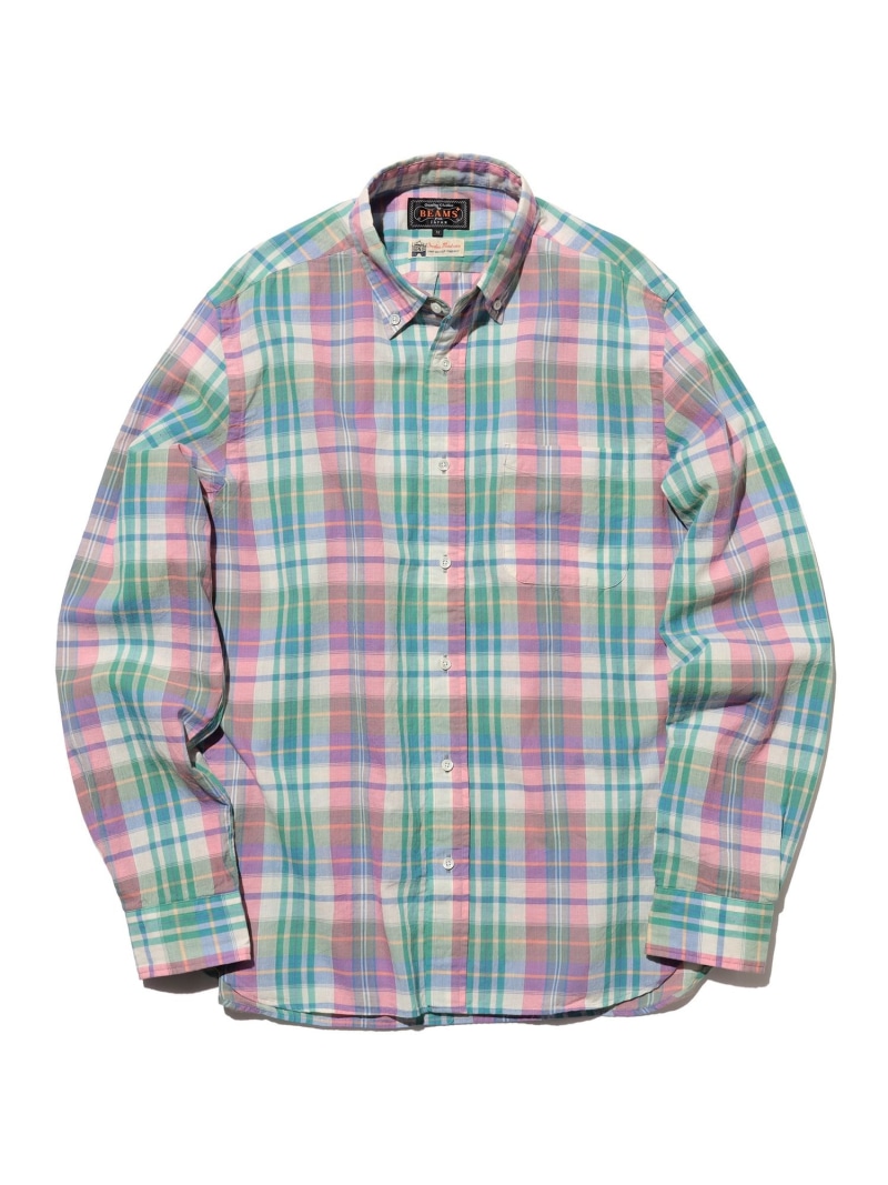 B.D. Madras BEAMS PLUS ビームス メン トップス シャツ・ブラウス ピンク イエロー ブルー【送料無料】[ Fashion]