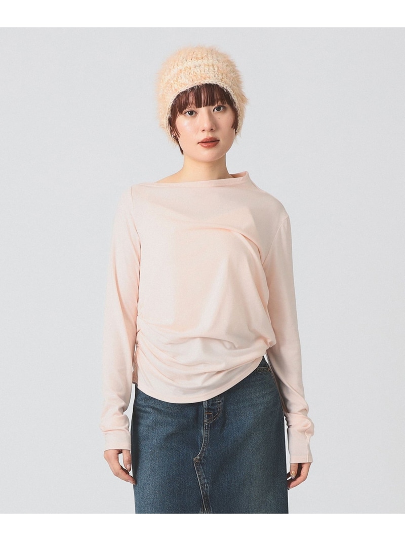 【SALE／30%OFF】アシメ ネック ドレープ Ray BEAMS ビームス ウイメン トップス カットソー・Tシャツ ピンク ブラック ホワイト【RBA_E】【送料無料】[ Fashion]