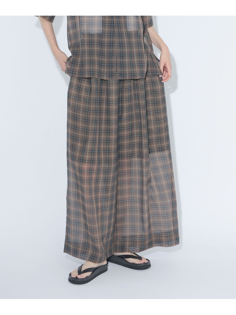maturely / ボイル チェック ワイド イージー BEAMS BOY ビームス ウイメン パンツ その他のパンツ ブラウン ピンク【送料無料】[ Fashion]
