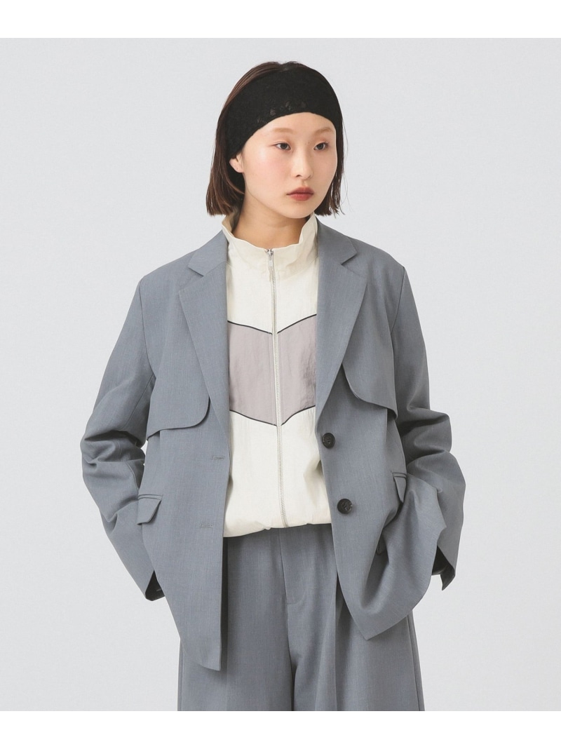 【SALE／50%OFF】【儀式用/儀式用/寄りあい/2次会】ヨークレイヤード 2名取り草 上衣 26SS 春アウター 新生きて行く Ray BEAMS ビームス ウイメン ジャケット・アウター 余分の物のジャケット・アウター 黒いこと【RBA_E】【貨物輸送無料】[ Fashion]