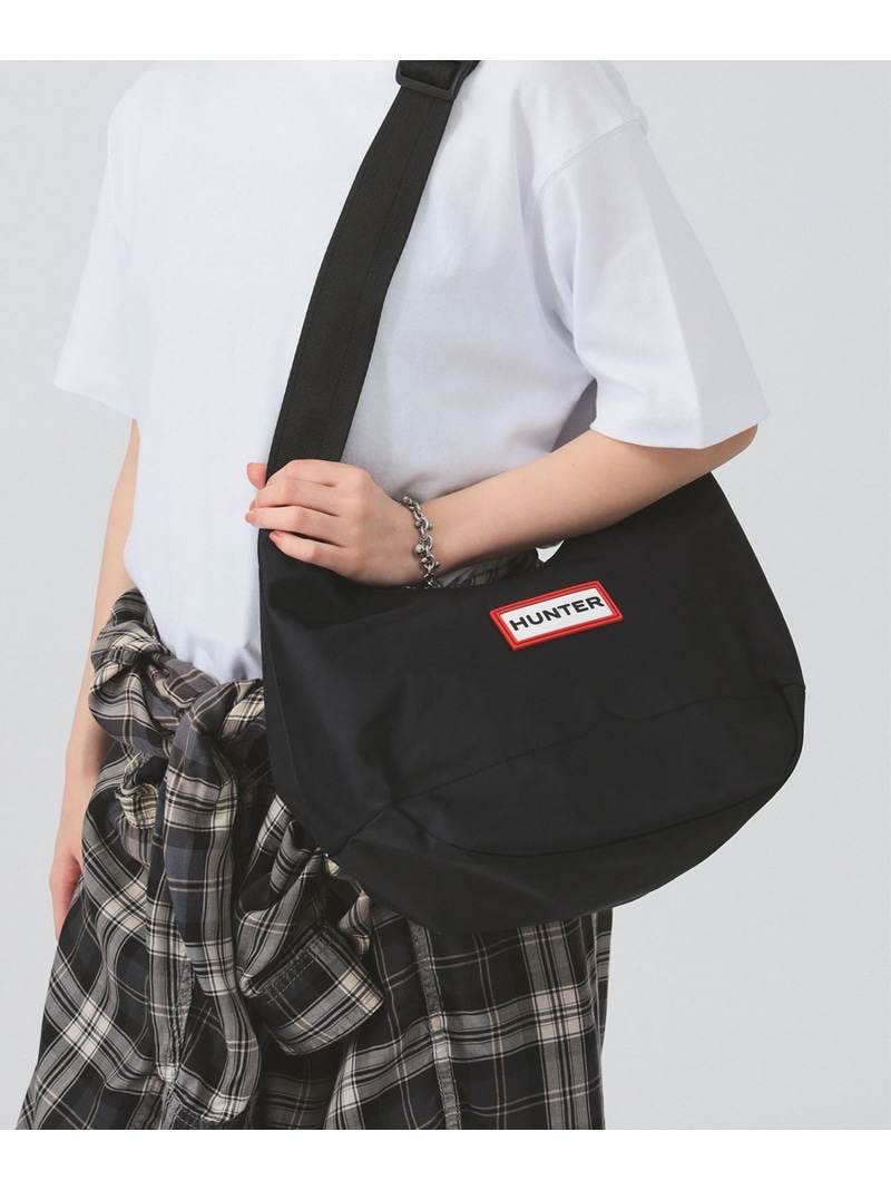 【WEB限定】HUNTER / ナイロン ミディ ホーボー Ray BEAMS ビームス ウイメン バッグ ショルダーバッグ ブラック【送料無料】[ Fashion]