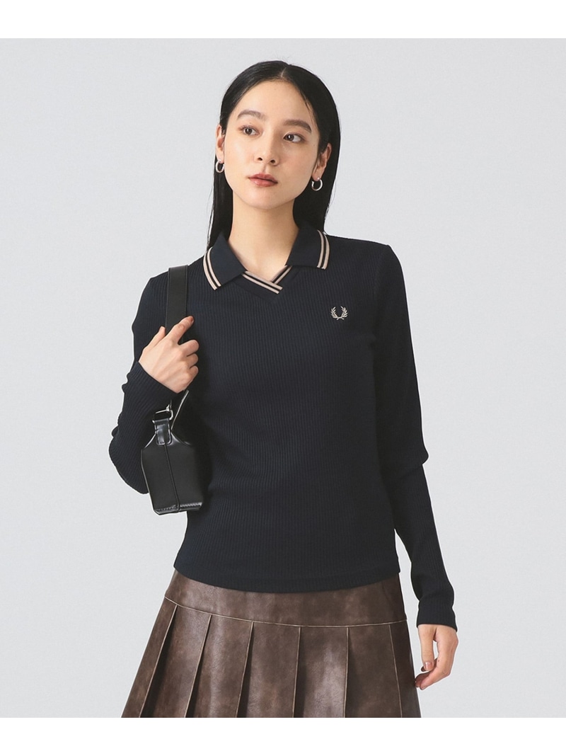 FRED PERRY × Ray BEAMS / 別注 プリーツ シャツ黒