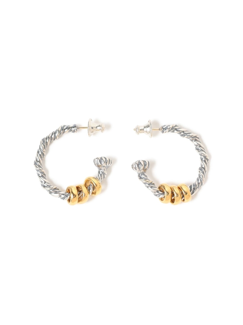 【EXCLUSIVE】Twisty Hoop Earrings Medium Bill Wall Leather ビームス メン 添え物・ウオッチ ピアス【貨物輸送無料】[ Fashion]