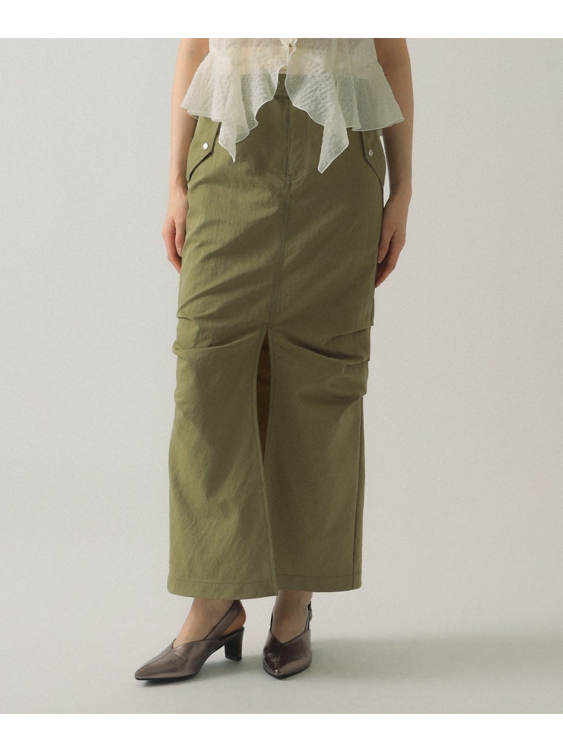 ダブル ウエスト タック スカート Ray BEAMS ビームス ウイメン スカート その他のスカート ブラック グリーン【送料無料】[ Fashion]