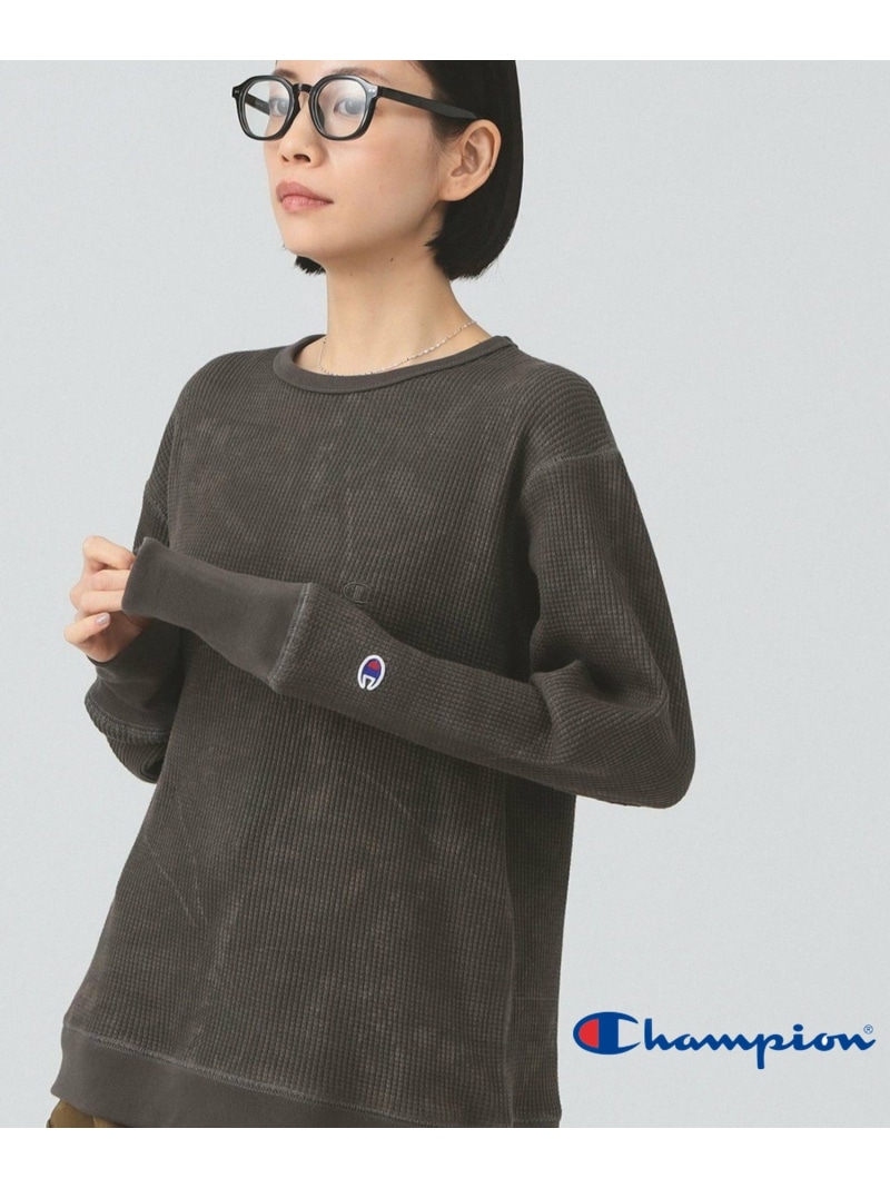 【別注】Champion / ツリー サーマル Tシャツ Ray BEAMS ビームス ウイメン トップス カットソー・Tシャツ グレー【送料無料】[ Fashion]